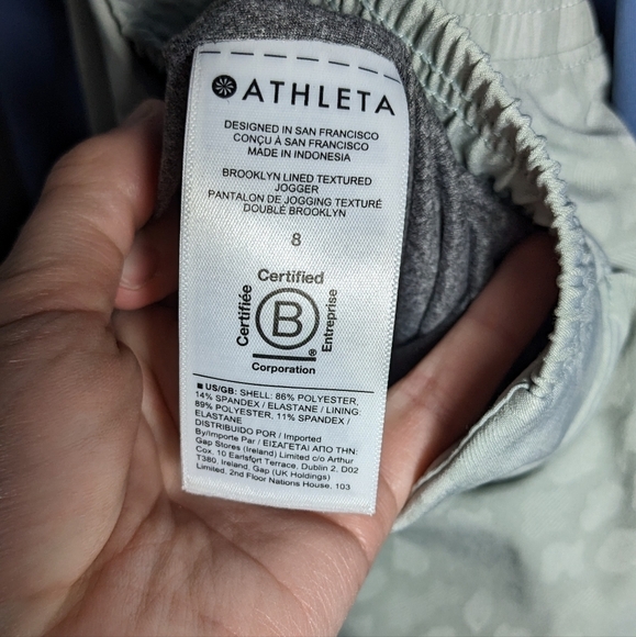 Athleta Brooklyn Lined Textured Jogger Serpentine Coast Grey Sage Snake Size 8 - Picture 14 of 14
